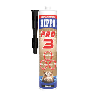 Hippo PRO 3 Adhesive, Sealant & Filler 290ml - Black