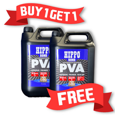 Hippo Waterproof PVA Adhesive, Primer & Sealer 5L DIY at B&Q