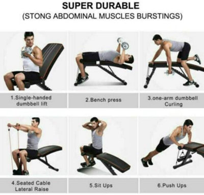 Hirix Adjustable Weight Bench, Utility Weight Benches for Full Body Workout, 7 Backrest Foldable Incline/Decline Bench Press
