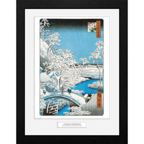 Hiroshige The Drum Bridge 30 x 40cm Framed Collector Print