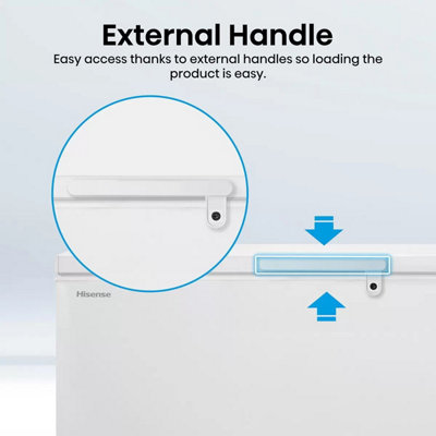 Hisense FC571D4AWLYE 440L Chest Freezer Winter Guard Garage Safe E Rated Large Capacity Freestanding White Freezer