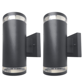 HiSpec Coral Plus Up Down Wall Light - Anthracite Grey - Twin Pack