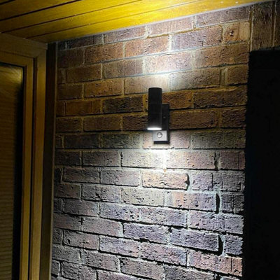 Hispec Coral Up and Down Lighting with Photocell - Anthracite Grey: 1x Light & 2x GU10