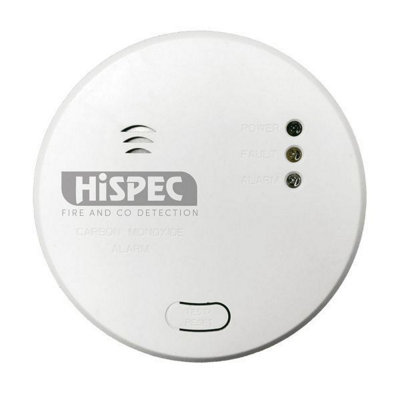 HiSpec Mains Powered Carbon Monoxide Detector with 9V Battery Backup
