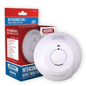 HiSpec Mains Powered Smoke Alarm with 9V Battery Backup