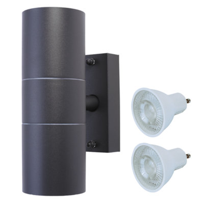 HiSpec Up and Down Wall Light: Anthracite Grey: 1x Light & 2x GU10