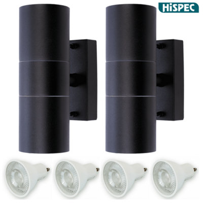 HiSpec Up and Down Wall Light: Anthracite Grey: 2x Lights & 4x GU10