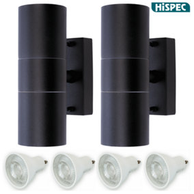 HiSpec Up and Down Wall Light: Anthracite Grey: 2x Lights & 4x GU10