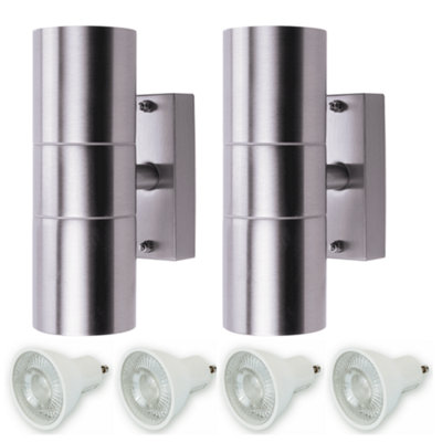 HiSpec Up and Down Wall Light: Stainless Steel: 2x Lights & 4x GU10 ...