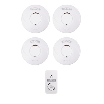 Hispec Wireless Interlink 2 x Smoke, 2 x Heat & Carbon Monoxide Lithium Battery