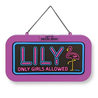 History & Heraldry Light Up Neon Name Sign - Lily