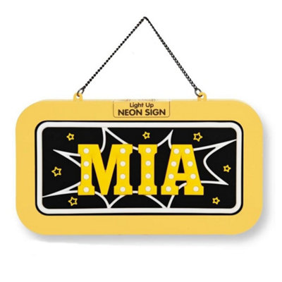 History & Heraldry Light Up Neon Name Sign - Mia