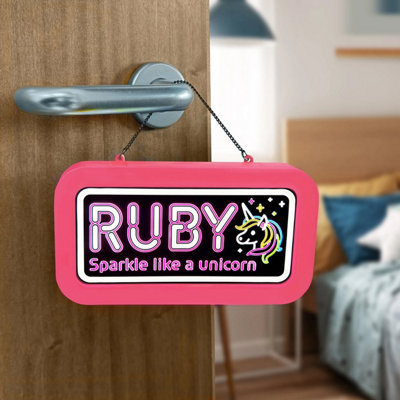 History & Heraldry Light Up Neon Name Sign - Ruby