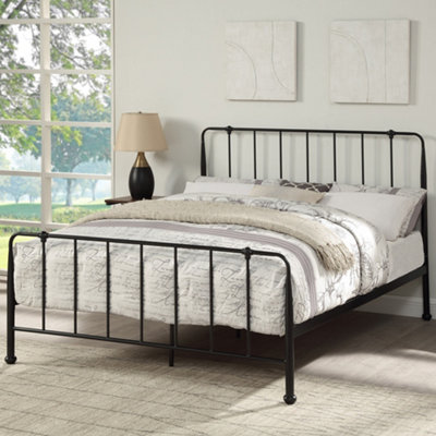 Hitchin Black Metal Industrial Bed Frame - Small Double / Double / King