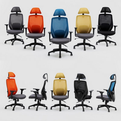 HNNHOME Black Recline Ergonomic Mesh Office Chair with Lumbar Support and Headrest