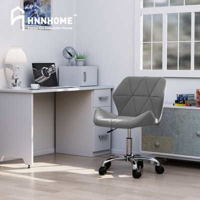 HNNHOME Modern Eris Padded Swivel Fabric Home Office Desk Computer ...