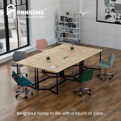 HNNHOME Modern Eris Padded Swivel Fabric Home Office Desk Computer ...