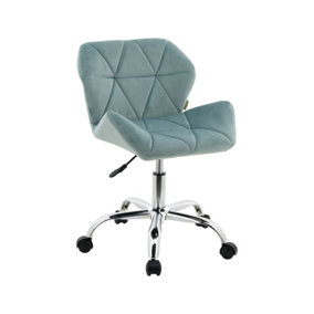 HNNHOME Modern Eris Padded Swivel Fabric Home Office Desk Computer Chair, Height Adjustable (Light Green, Velvet)