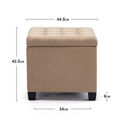 HNNHOME Pouffe Footstool Ottoman Storage Box,45cm Cube Strong Wooden ...
