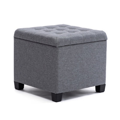 HNNHOME Pouffe Footstool Ottoman Storage Box,45cm Cube Strong Wooden ...