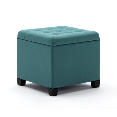 HNNHOME Pouffe Footstool Ottoman Storage Box,45cm Cube Strong Wooden ...
