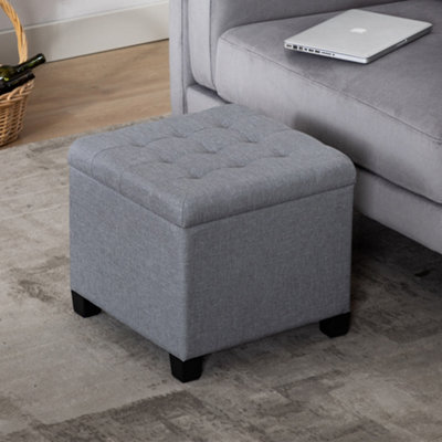 HNNHOME Pouffe Footstool Ottoman Storage Box,45cm Cube Strong Wooden ...
