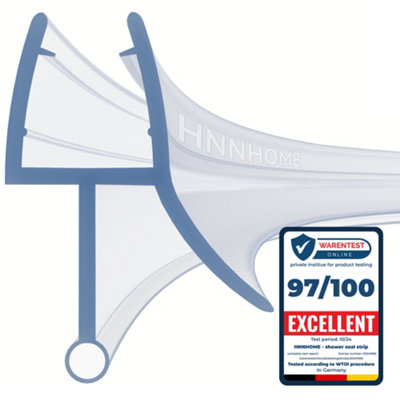 HNNHOME Pre Curve Rubber Plastic Bath Shower Screen Seal Strip for 4-6mm Glass Door Curved 5-10mm Gap (Curved)