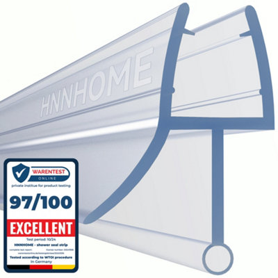 HNNHOME Rubber Plastic Bath Shower Screen Seal Strip for 4-6mm Glass Door Straight 5-10mm Gap