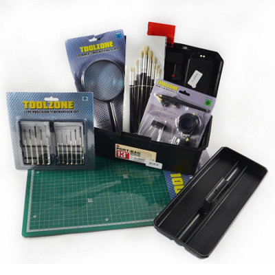 Hobby and Crafts Hamper / Christmas Gift / Toolbox / Storage / Screwdriver / Magnifier / Paint Brushes / Self Healing Mat / Air Br