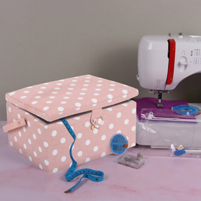 Hobby Gift Medium Sewing Box with 94 Piece Sewing Kit - Fabric Storage ...