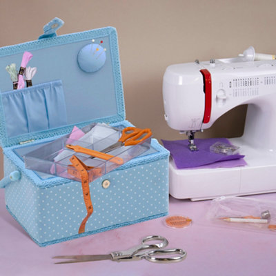 Hobby Gift Medium Sewing Storage Box with Embroidered Lid, Tweet