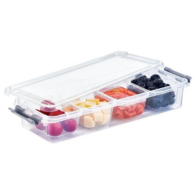 Hobby Life Flat Grand 4 Compartment 2.5L Organiser Box Clear (One Size)