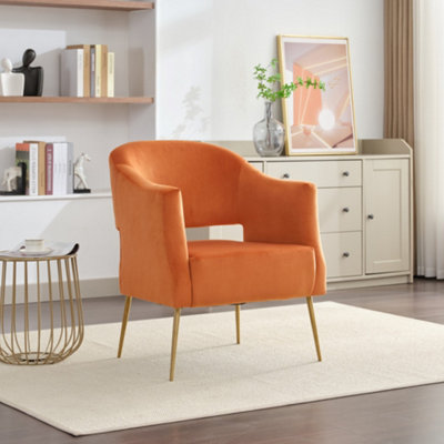 Turio burnt orange on sale velvet effect chair