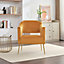 Hobson Velvet Fabric Accent Chair - Yellow