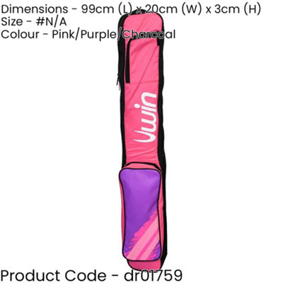 Hockey Stick & Kit Carry Bag - PINK/PURPLE - Holds 2/3 Sticks Adjustable Strap