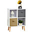 HOCOM 70x56cm Freestanding 4 Cube Storage Cabinet Unit w/ 2 Drawers