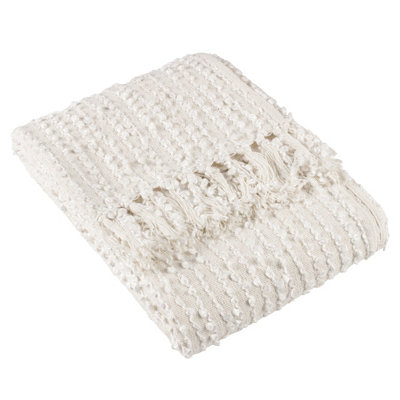 HOEM Arvo Boucle Yarn Woven Fringed Throw