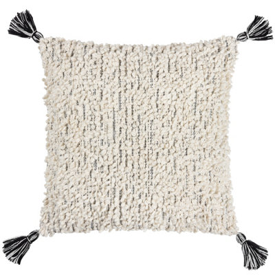 Hoem Cambre Boucle Tasselled 100% Cotton Feather Filled Cushion