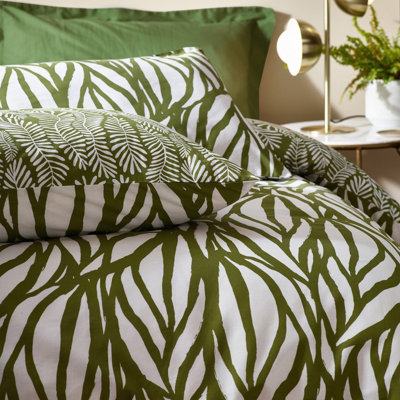 Hoem Frond Abstract Cotton Rich Reversible Duvet Cover Set