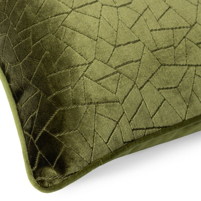Hoem Malans Cut Velvet Piped Polyester Filled Cushion