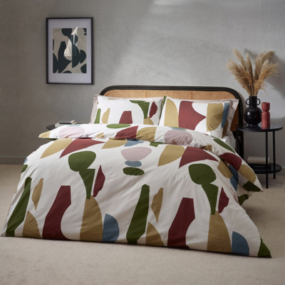 Hoem Meta Abstract Geometric Cotton Rich Duvet Cover Set