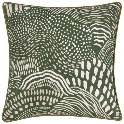 Hoem Nola Abstract Piped Feather Filled Cushion