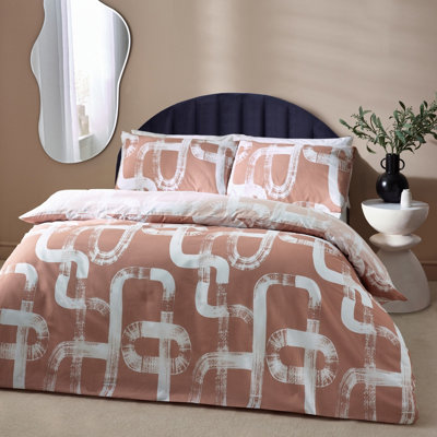 Hoem Tuba Abstract Cotton Rich Reversible Duvet Cover Set