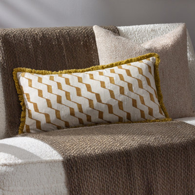 Hoem Zabine Geometric 100% Cotton Polyester Filled Cushion