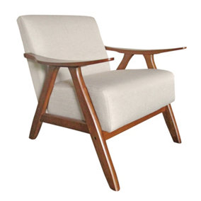 Hoff Armchair, Brown/Beige, H80 x W72.4 x D81.3cm