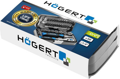 Hogert 38pc Tool Set Socket Spanner Screwdriver Bits 1/4 Inch Alloy ...