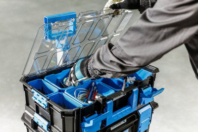Hogert 4 in 1 Tool Box Set Trolley on Wheels with Handle