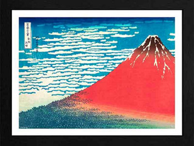 Hokusai Red Fuji 30 x 40cm Framed Collector Print