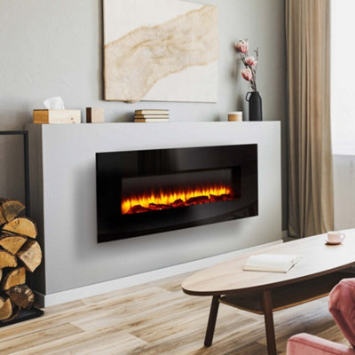 Holbeck Black Wall Mounted Electric Fire | DIY at Bu0026Q