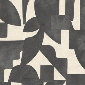 Holden Abstract Angles Bold Geometric Shapes Geo Cream Charcoal Wallpaper